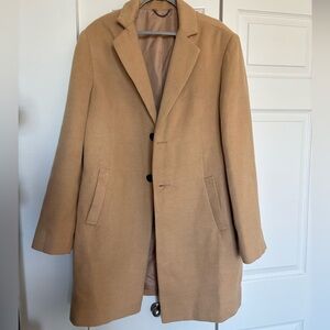 Topman Camel Overcoat L